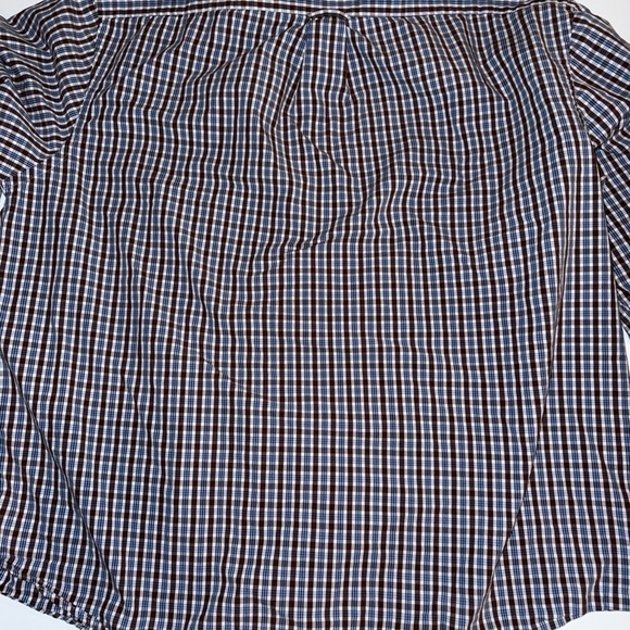 IZOD Mens Long Sleeve Button Up Size XXL Blue Plaid Shirt - Picture 7 of 7
